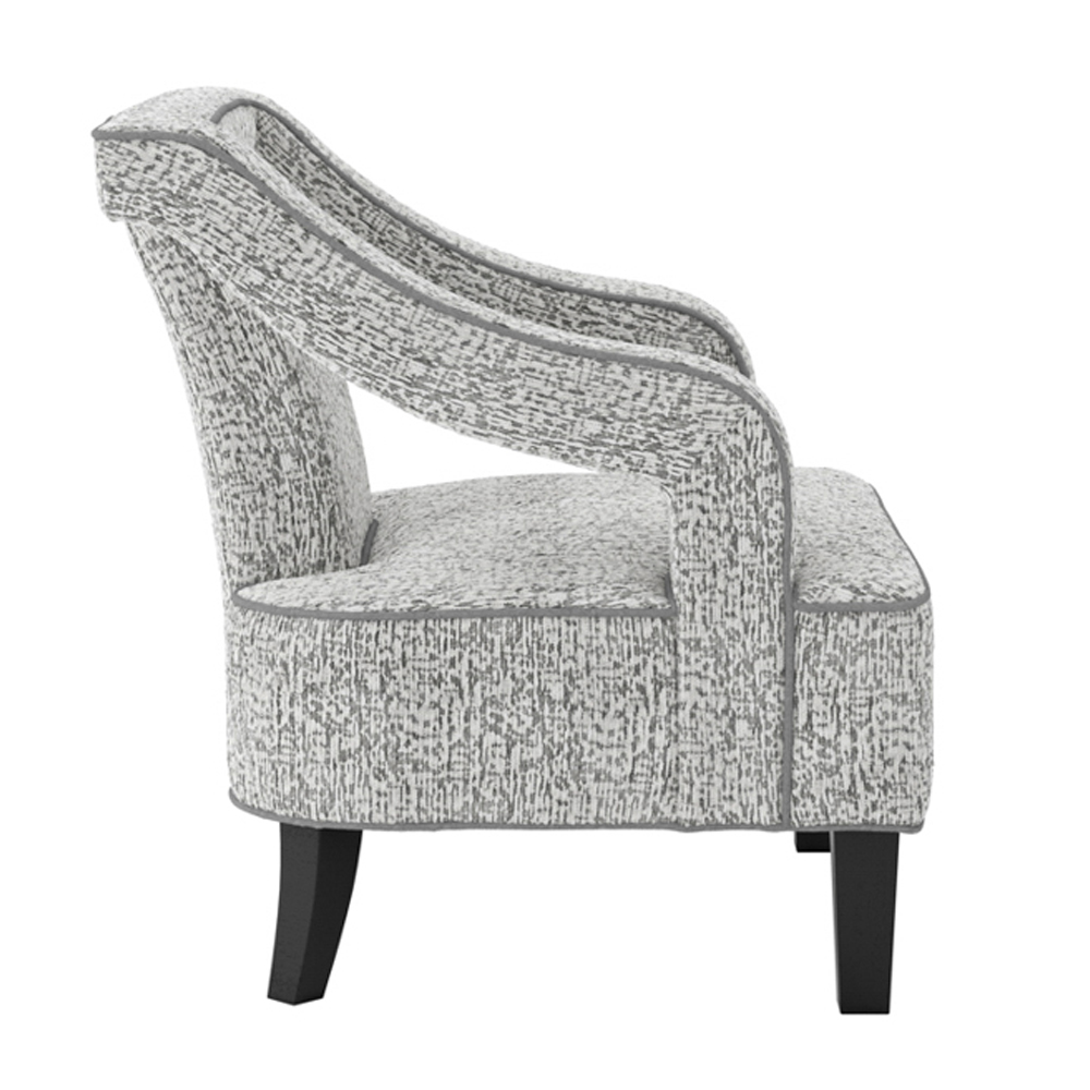 Senatobia Fabric Accent Chair With Black Legs In Elephant