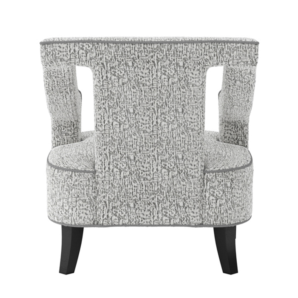 Senatobia Fabric Accent Chair With Black Legs In Elephant