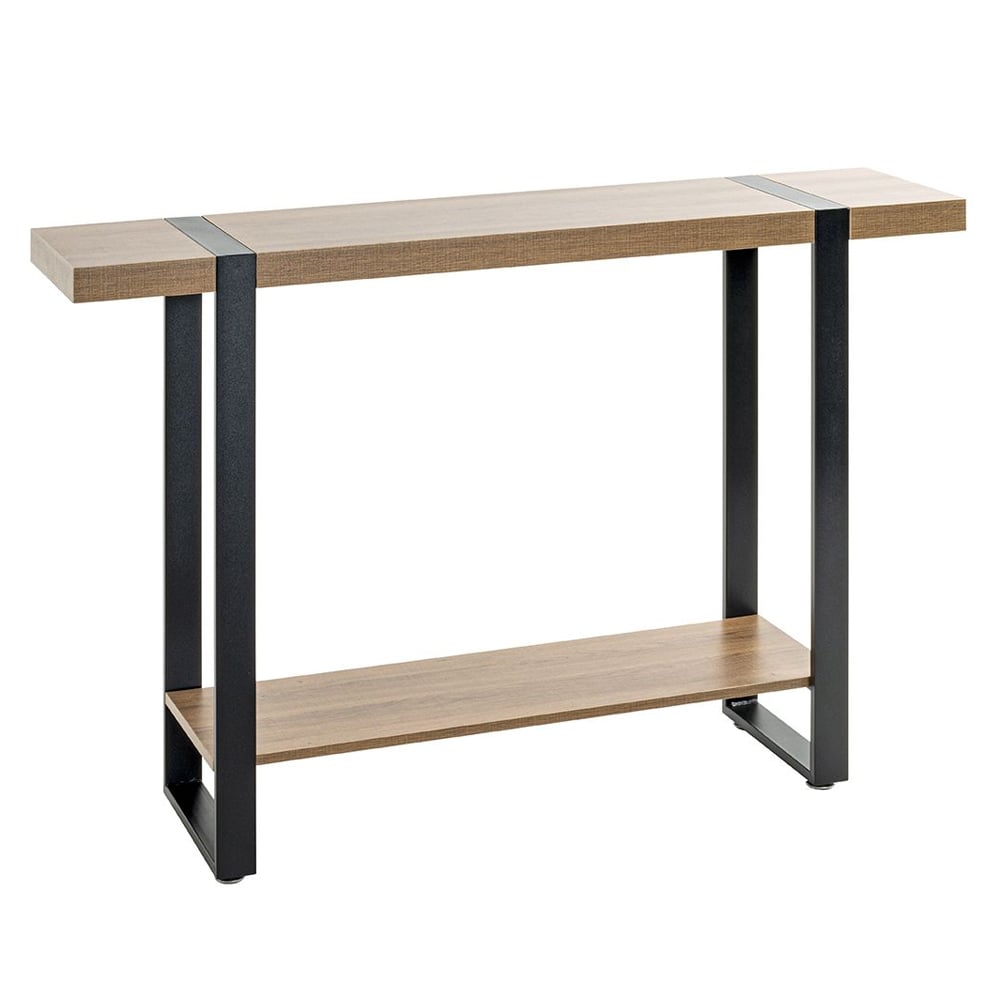 Senatobia Wooden Console Table With Black Frame In Natural