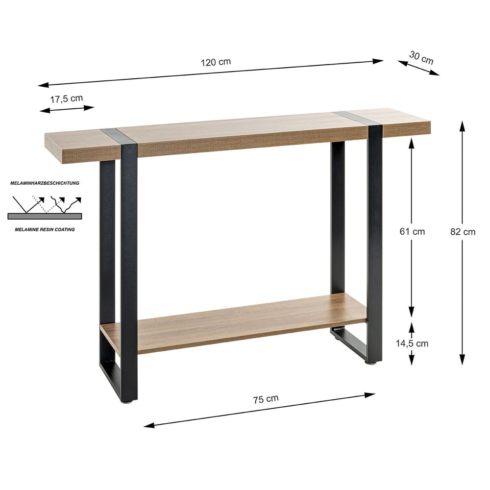 Senatobia Wooden Console Table With Black Frame In Natural