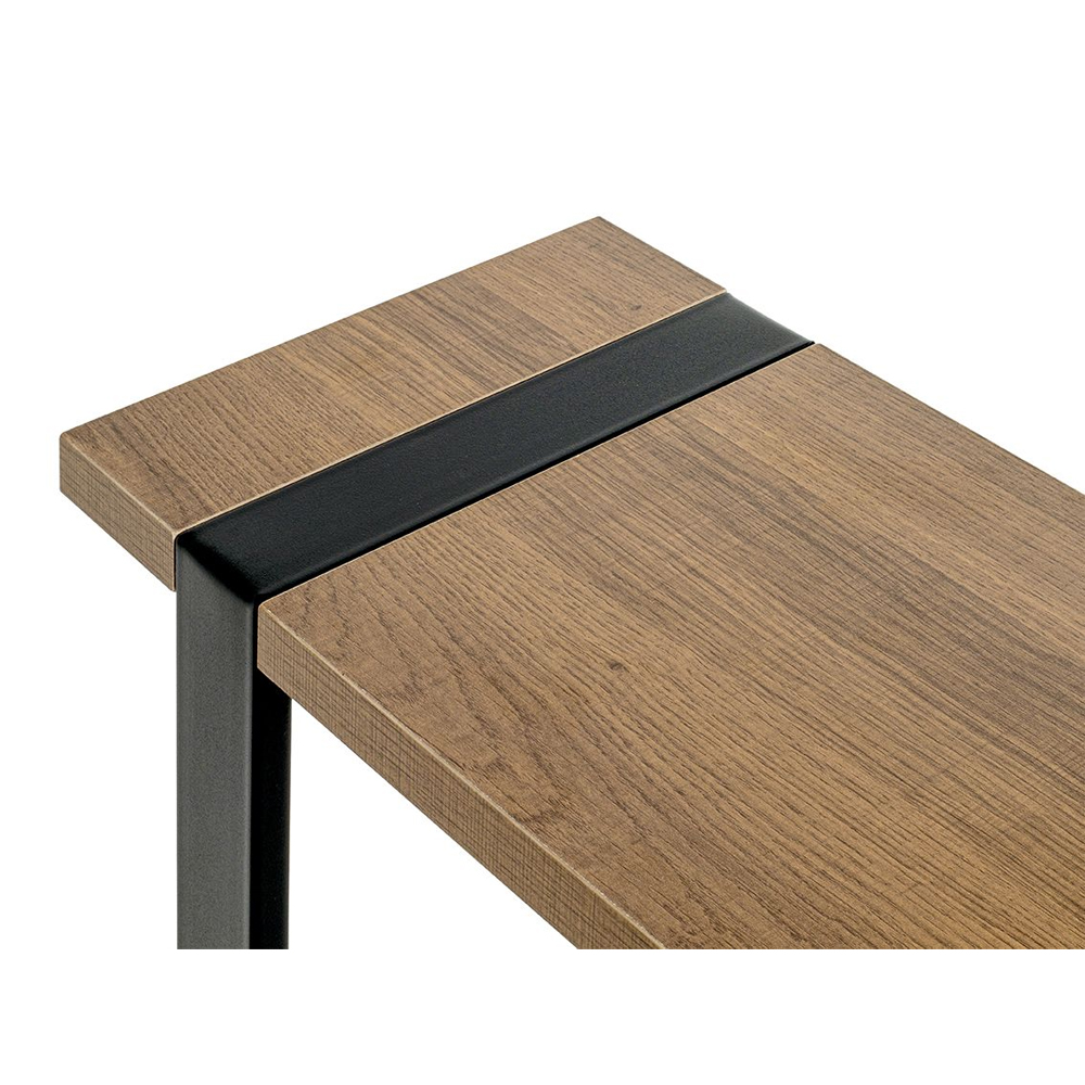 Senatobia Wooden End Table With Black Frame In Natural