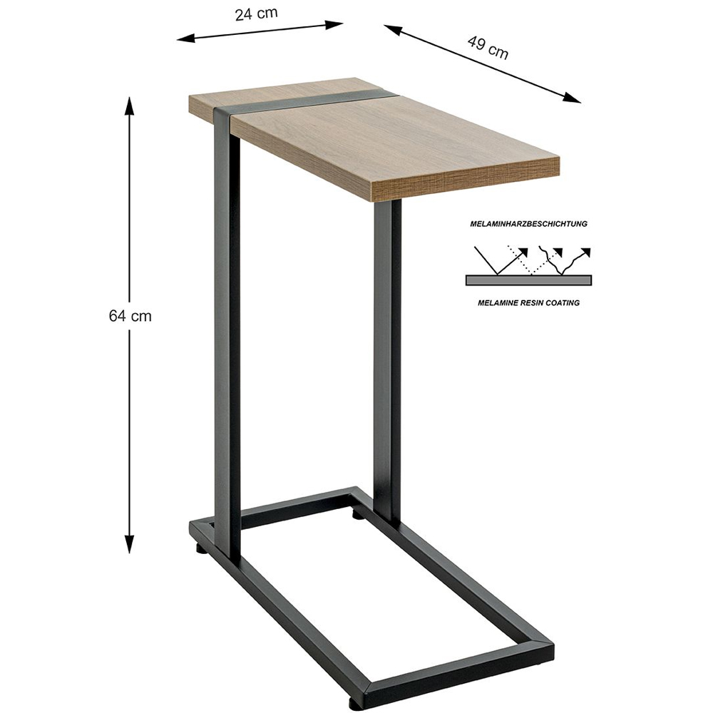 Senatobia Wooden End Table With Black Frame In Natural