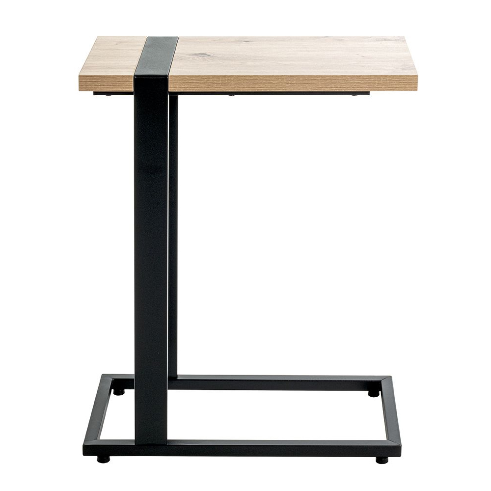 Senatobia Wooden End Table With Black Frame In Oak