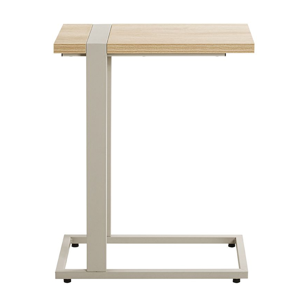 Senatobia Wooden End Table With Grey Frame In Oak