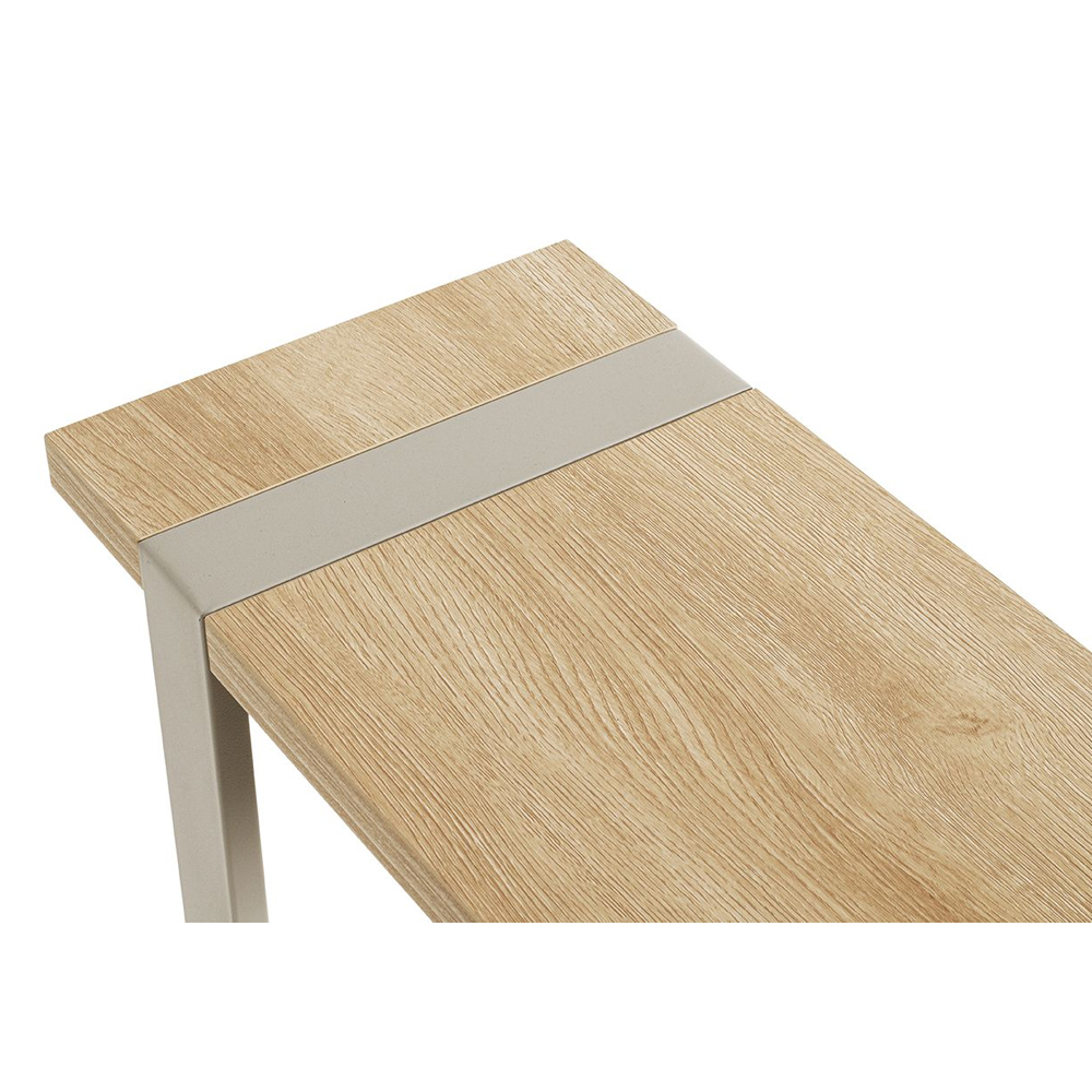 Senatobia Wooden End Table With Grey Frame In Oak