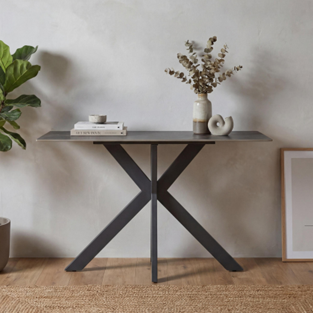 Sendai Ceramic Console Table in Grey
