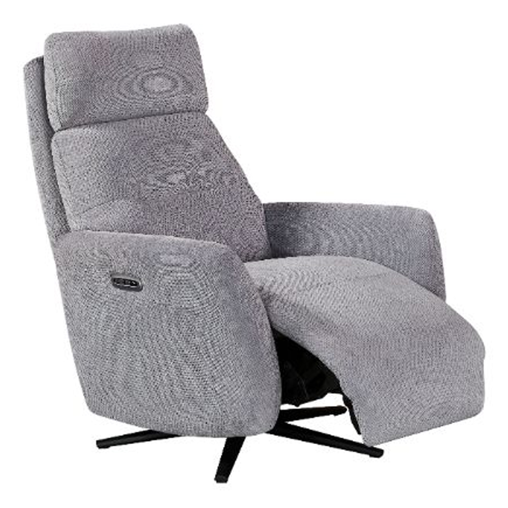 Seneca Fabric Electric Recliner Chair In Pewter