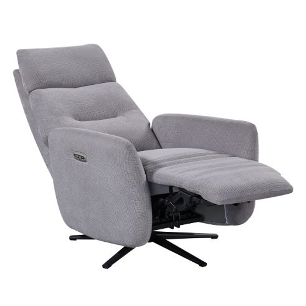 Seneca Fabric Electric Recliner Chair In Pewter