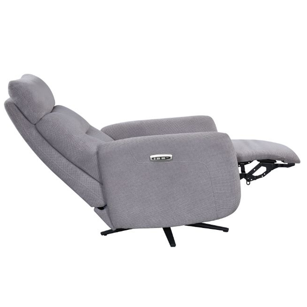 Seneca Fabric Electric Recliner Chair In Pewter