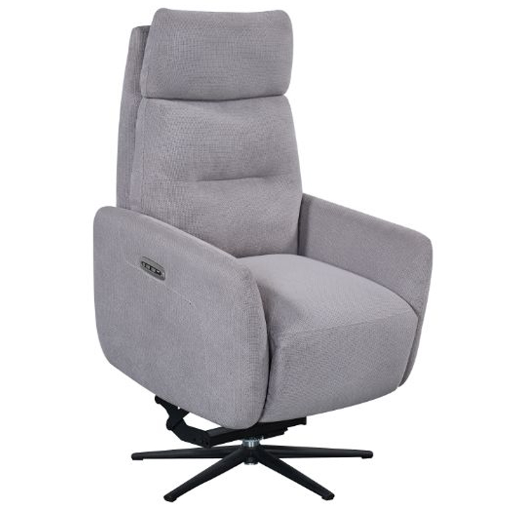 Seneca Fabric Electric Recliner Chair In Pewter