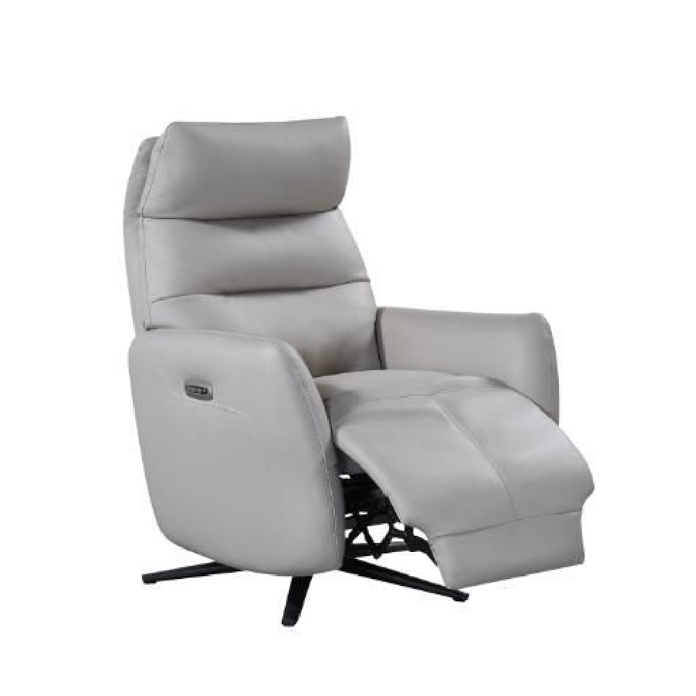 Seneca Leather Electric Recliner Chair In Cloud