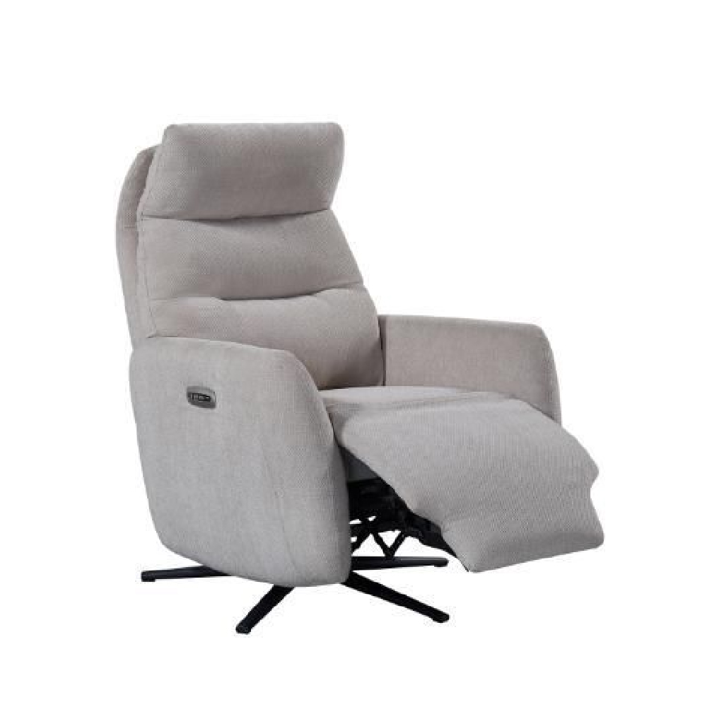 Seneca Fabric Electric Recliner Chair In Natural