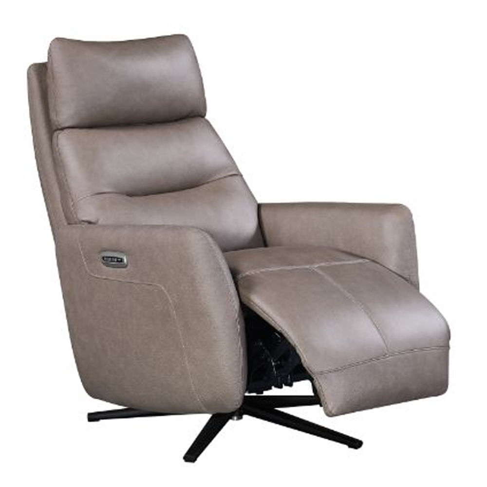Seneca Leather Lift Electric Recliner Chair In Dark Taupe
