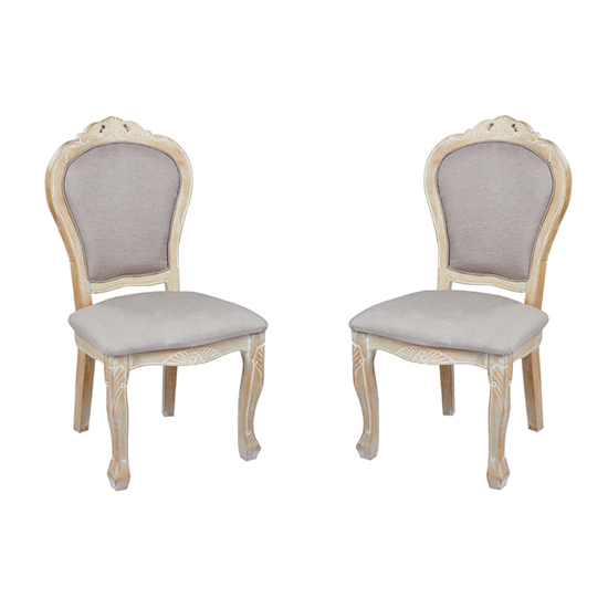 Poulton Weathered Oak Padded Dining Chairs In Pair Furniture in Fashion