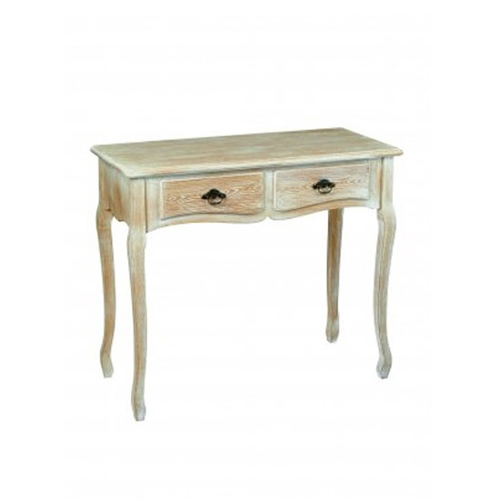 Poulton Wooden Console Table In Oak With 2 Drawers