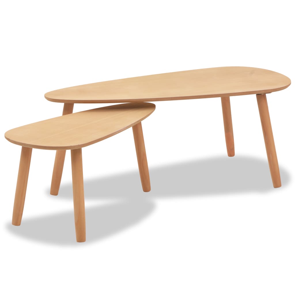 Senen Wooden Set Of 2 Coffee Tables In Brown