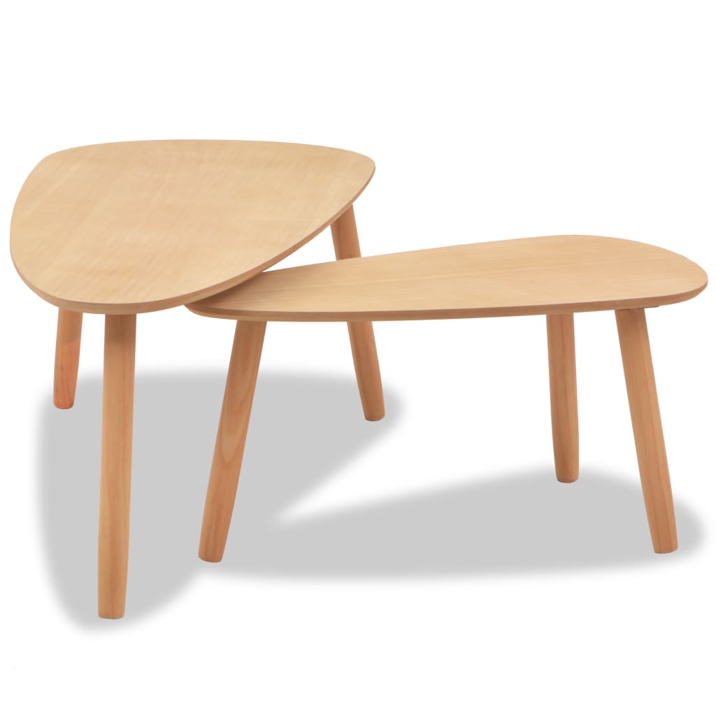 Senen Wooden Set Of 2 Coffee Tables In Brown