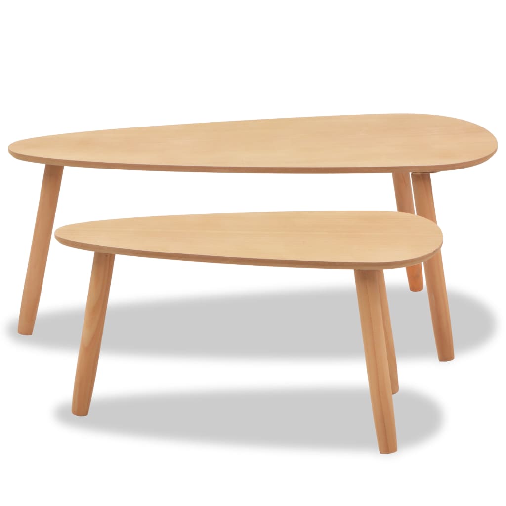 Senen Wooden Set Of 2 Coffee Tables In Brown