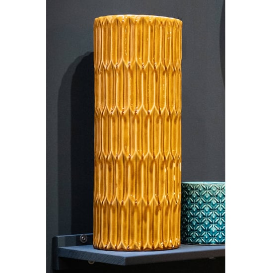 Read more about Senile ceramic lustre umbrella stand in mustard