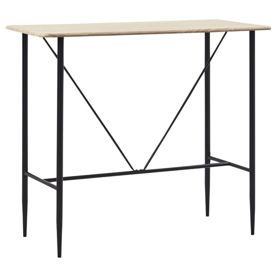 Senna Natural Wooden Bar Table With 4 Grey Plastic Chairs_2