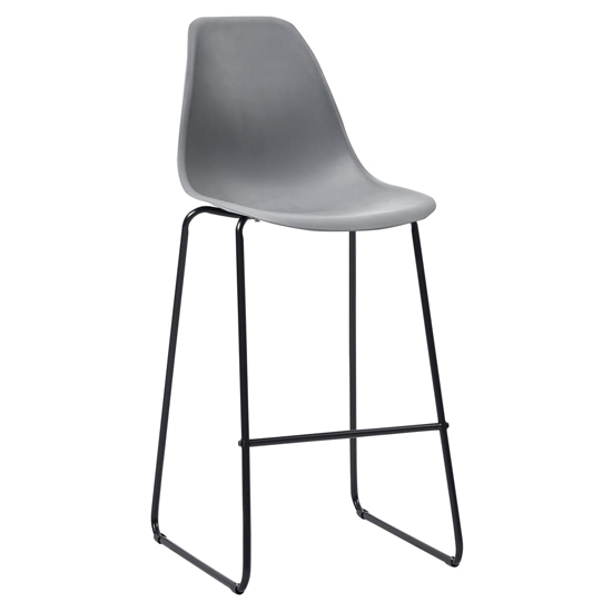 Senna Natural Wooden Bar Table With 4 Grey Plastic Chairs_3
