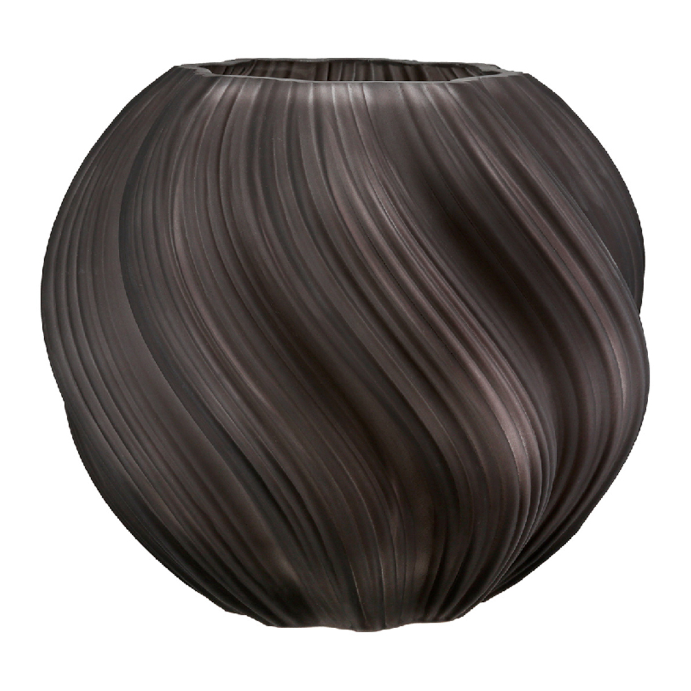 Senoia Glass Fluted Vase - Dark Brown