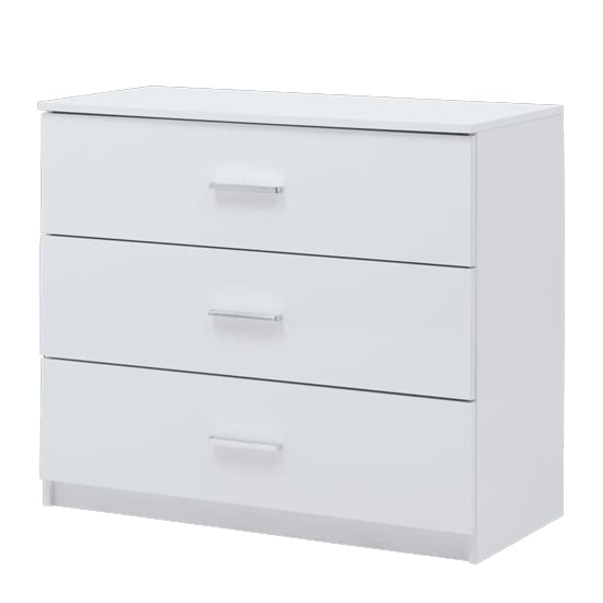 Senoia High Gloss Chest Of 3 Drawers In White