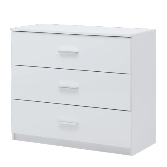 Read more about Senoia high gloss chest of 3 drawers in white