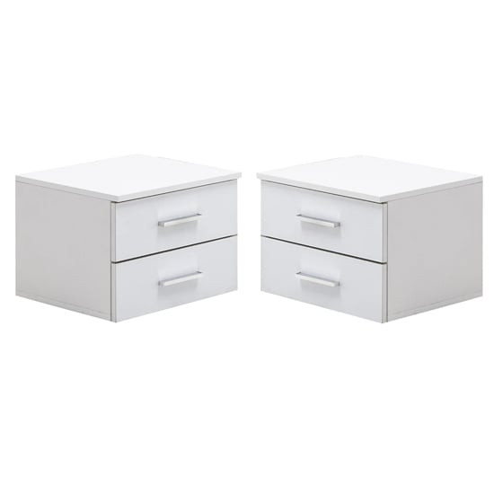 Read more about Senoia set of 2 high gloss bedside cabinets in white
