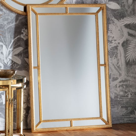 Photo of Sentara rectangular wall mirror in gold frame
