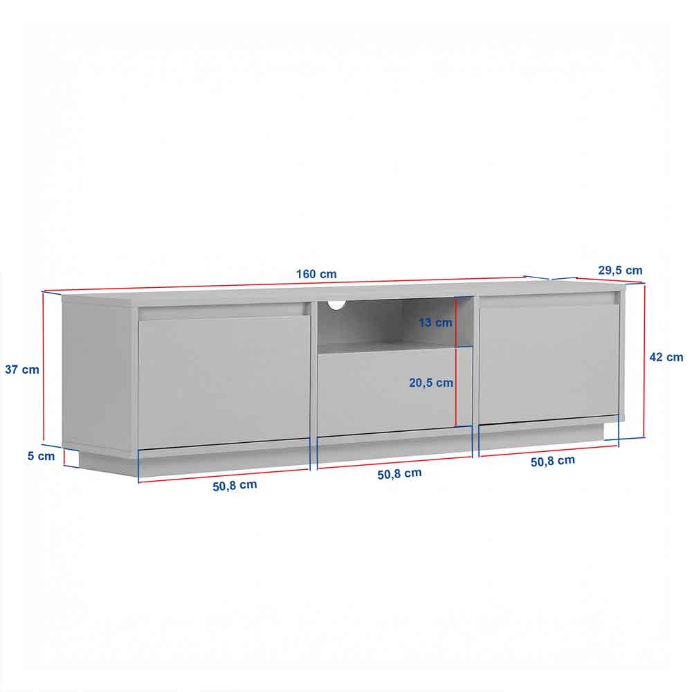 Sentinel Wooden TV Stand with 3 Doors in Anthracite and Atlantic Pine