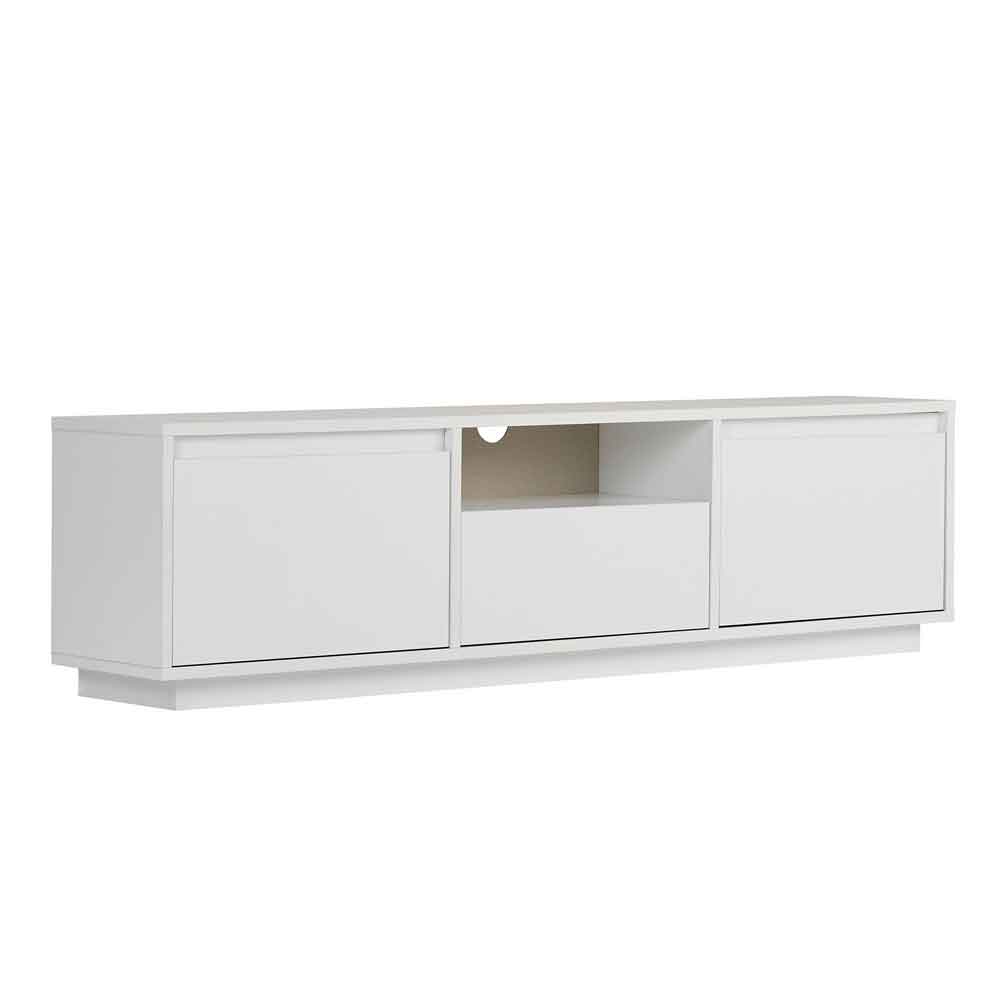 Sentinel Wooden TV Stand with 3 Doors in Natural White