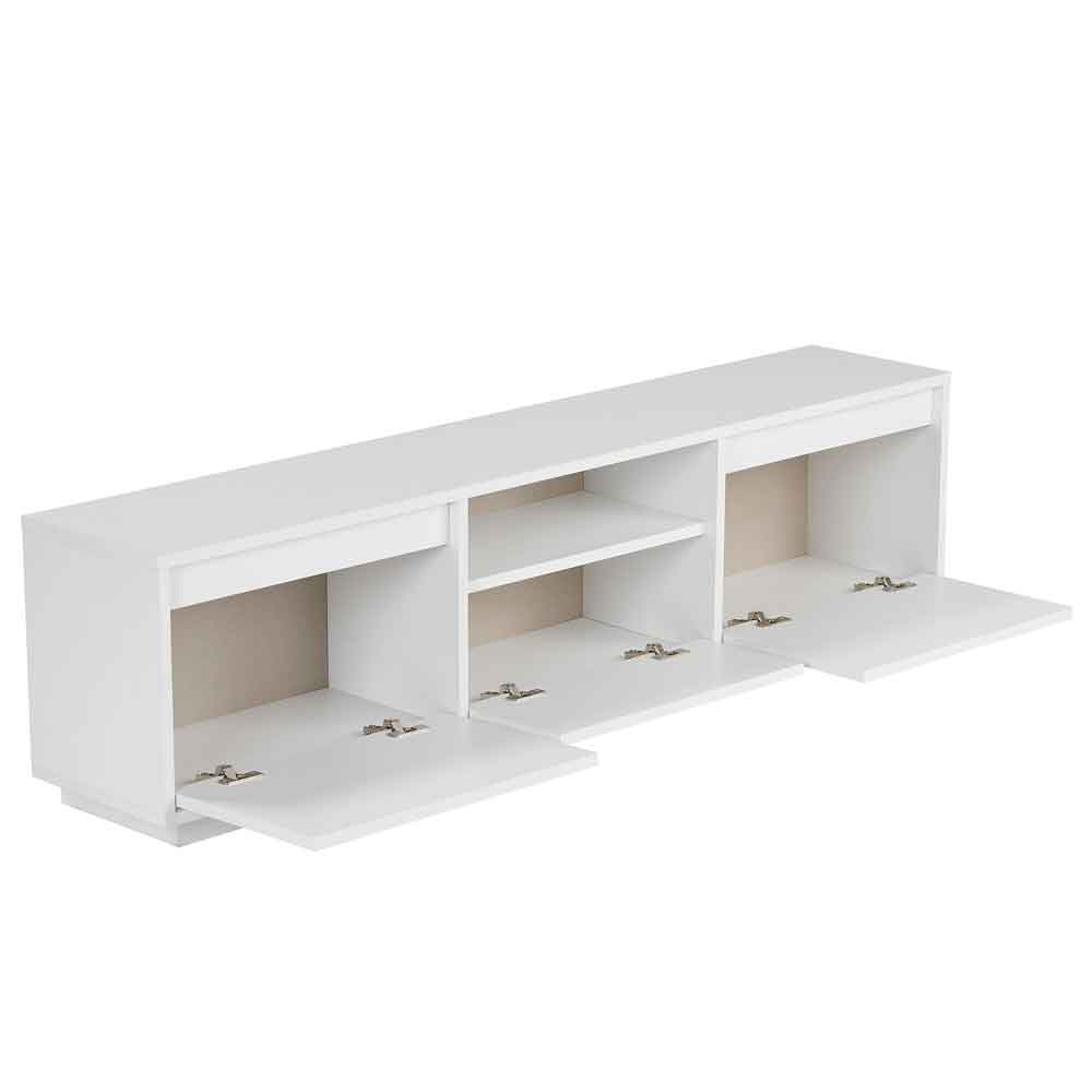 Sentinel Wooden TV Stand with 3 Doors in Natural White
