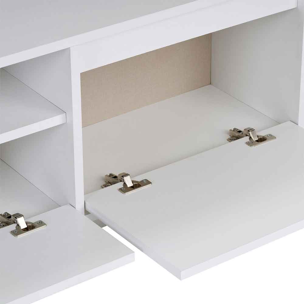 Sentinel Wooden TV Stand with 3 Doors in Natural White
