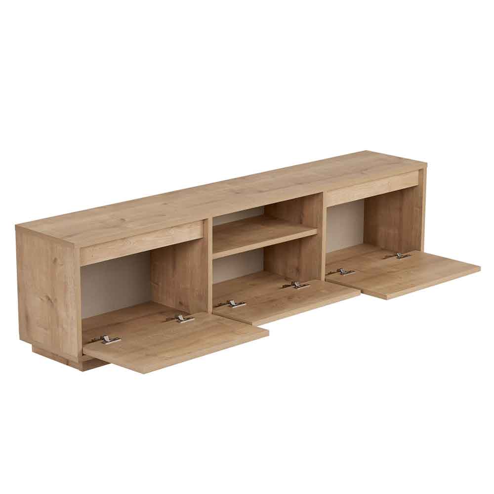 Sentinel Wooden TV Stand with 3 Doors in Sapphire Oak
