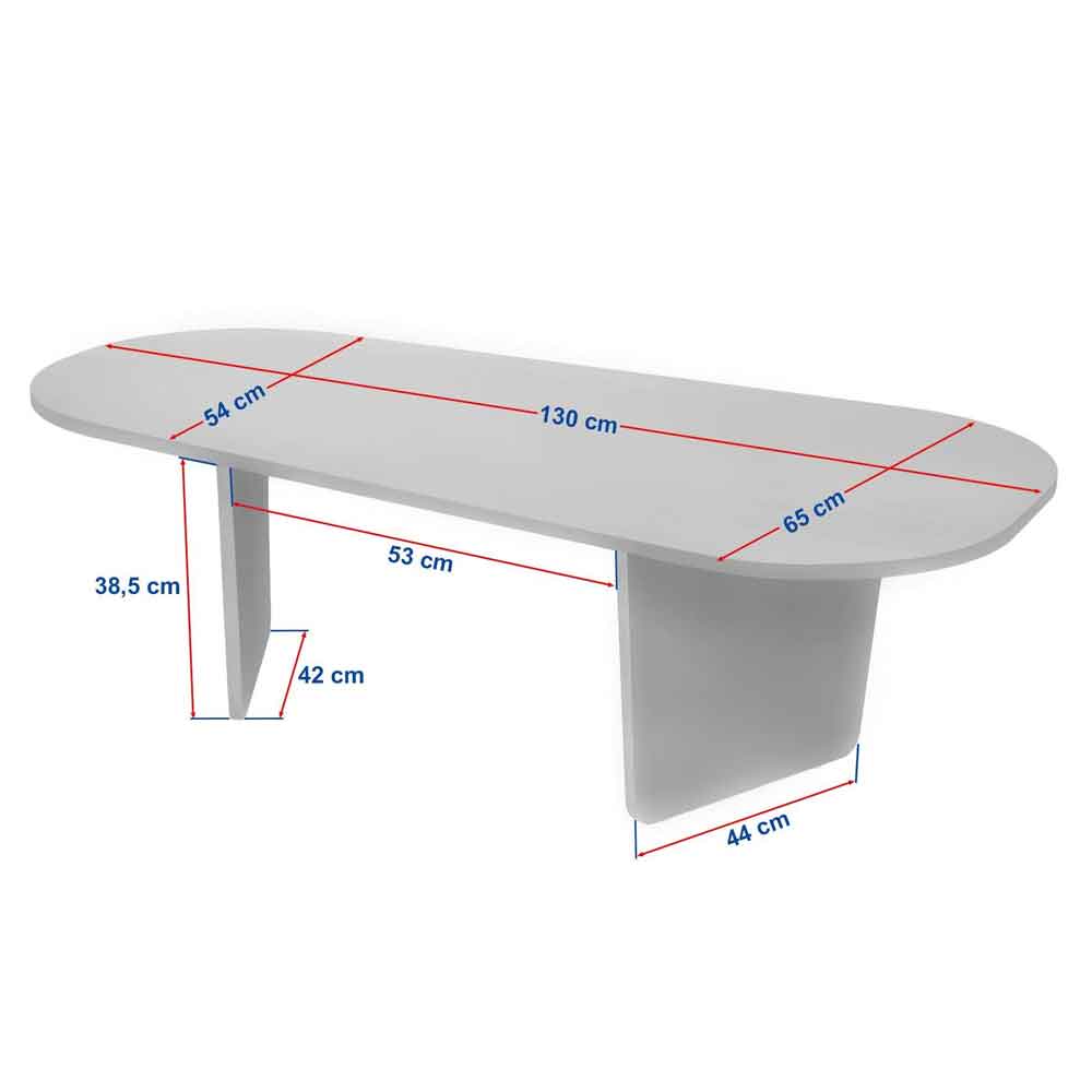 Sento Oval Wooden Coffee Table in Travertine Marble Effect and Walnut