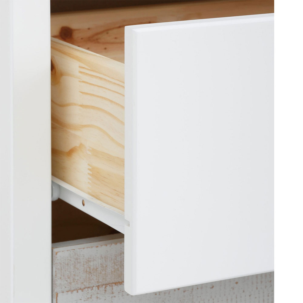 Senvora Wooden Chest Of 6 Drawers in White and Multicolour