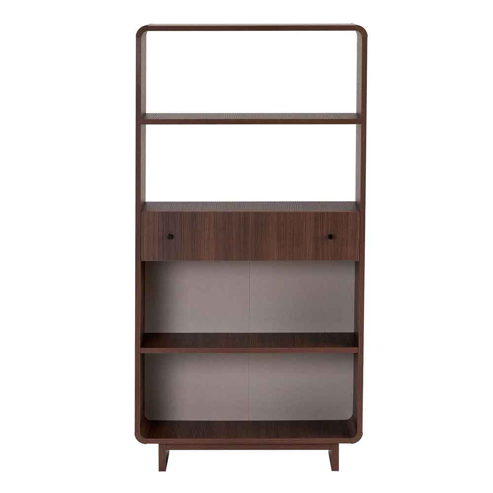 Senza Wooden Display Cabinet with 1 Drawer in Milano Walnut