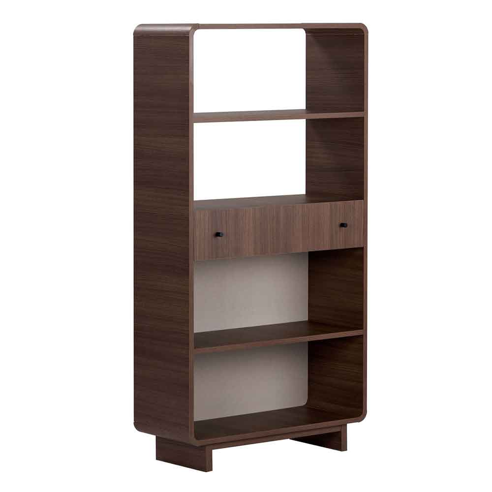 Senza Wooden Display Cabinet with 1 Drawer in Milano Walnut