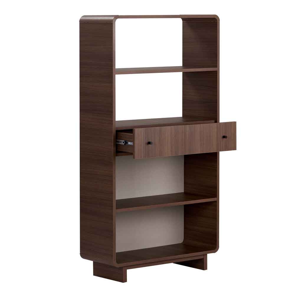 Senza Wooden Display Cabinet with 1 Drawer in Milano Walnut