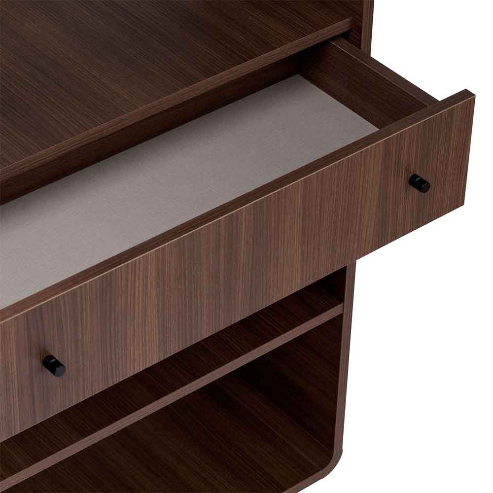 Senza Wooden Display Cabinet with 1 Drawer in Milano Walnut