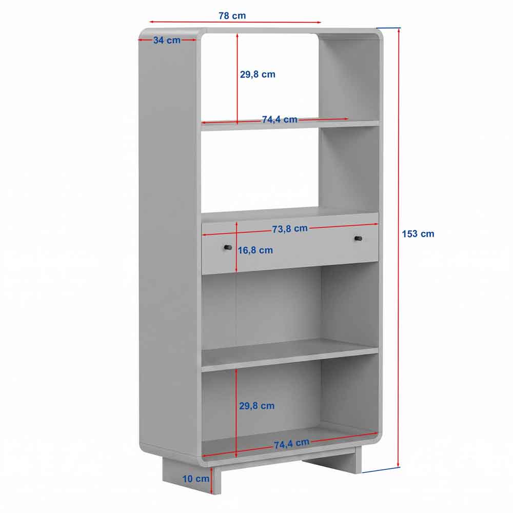 Senza Wooden Display Cabinet with 1 Drawer in Milano Walnut