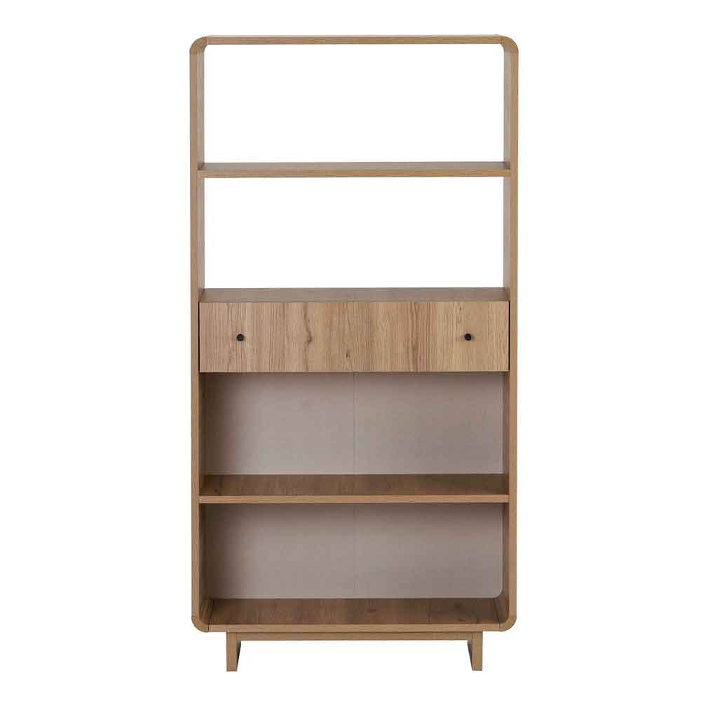 Senza Wooden Display Cabinet with 1 Drawer in Sepet Oak