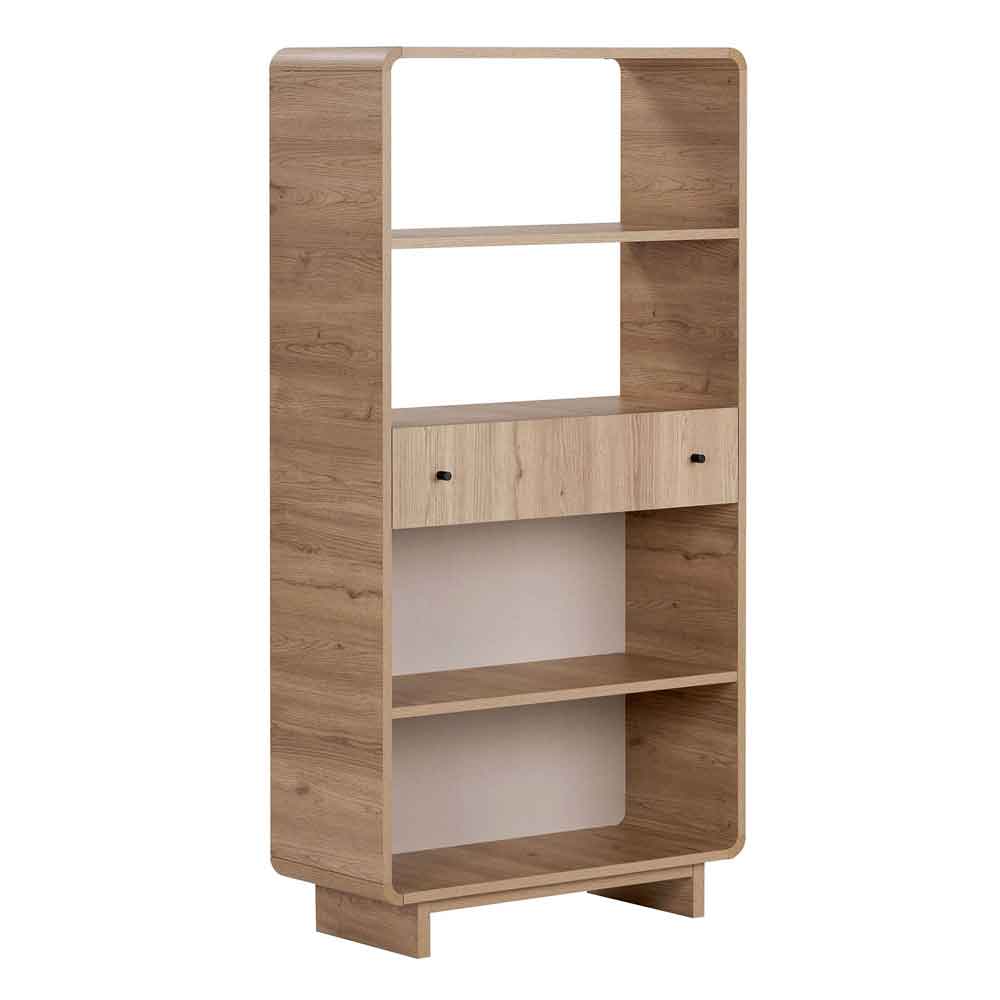 Senza Wooden Display Cabinet with 1 Drawer in Sepet Oak