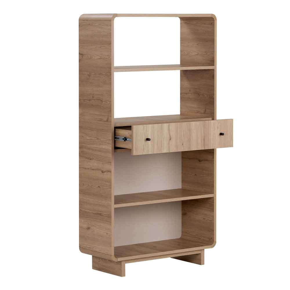 Senza Wooden Display Cabinet with 1 Drawer in Sepet Oak