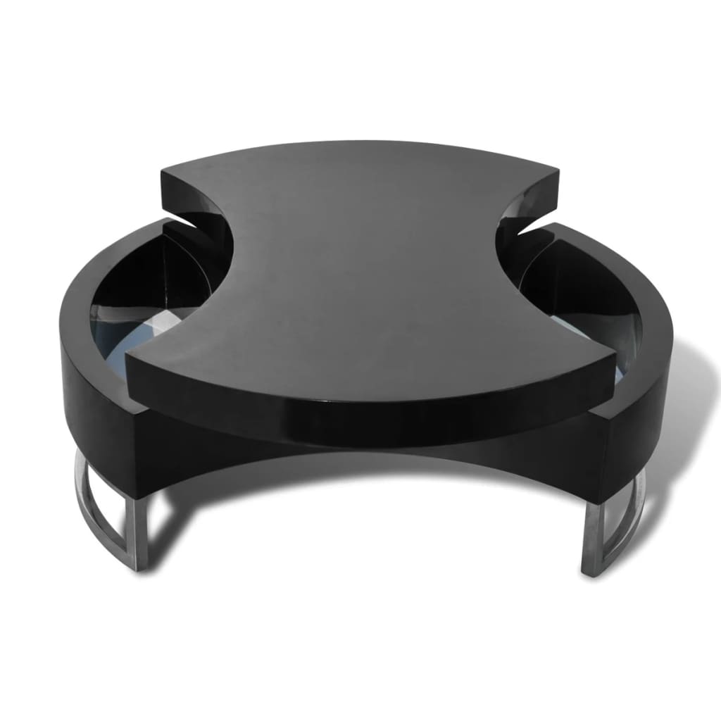 Seok High Gloss Adjustable Shape Coffee Table In Black