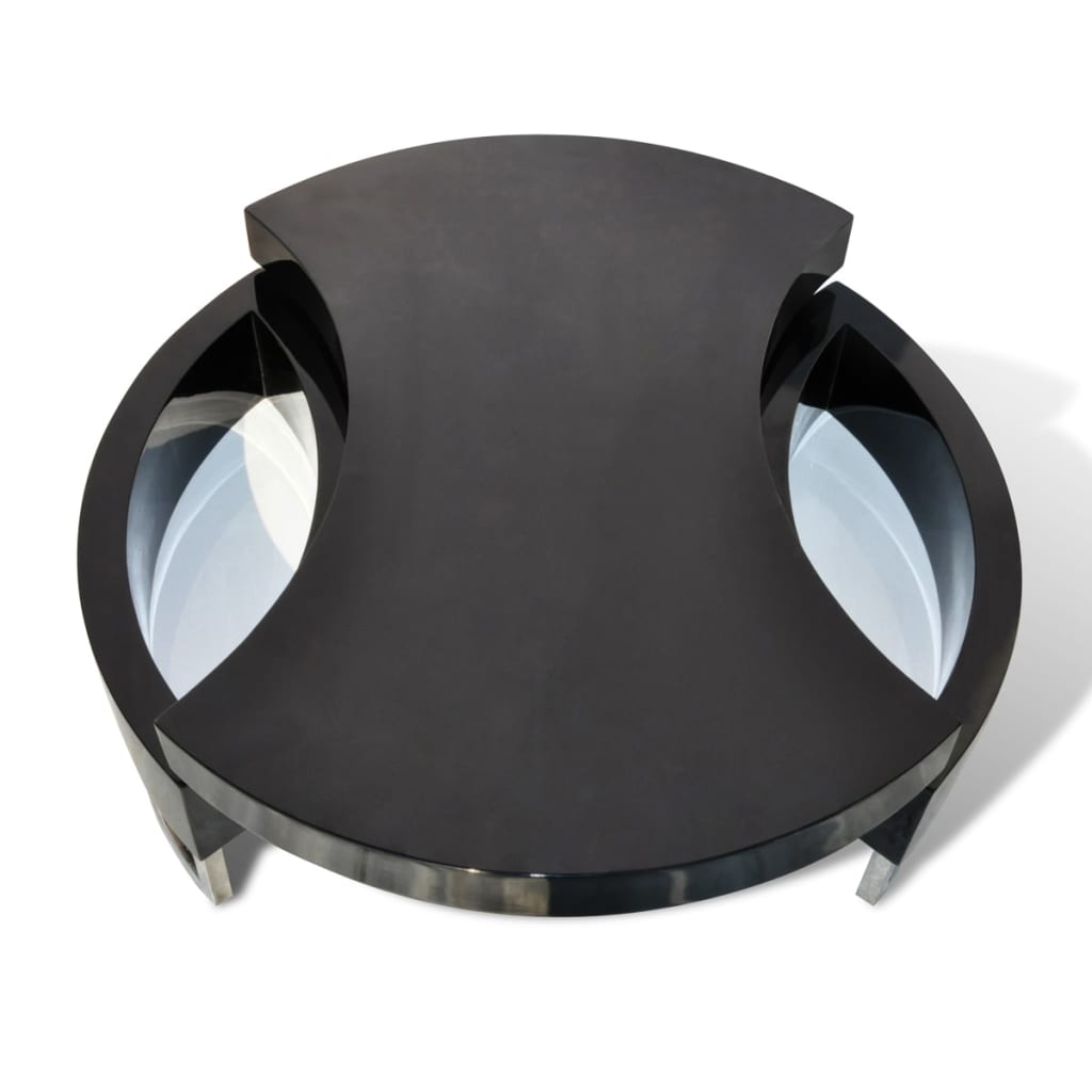 Seok High Gloss Adjustable Shape Coffee Table In Black