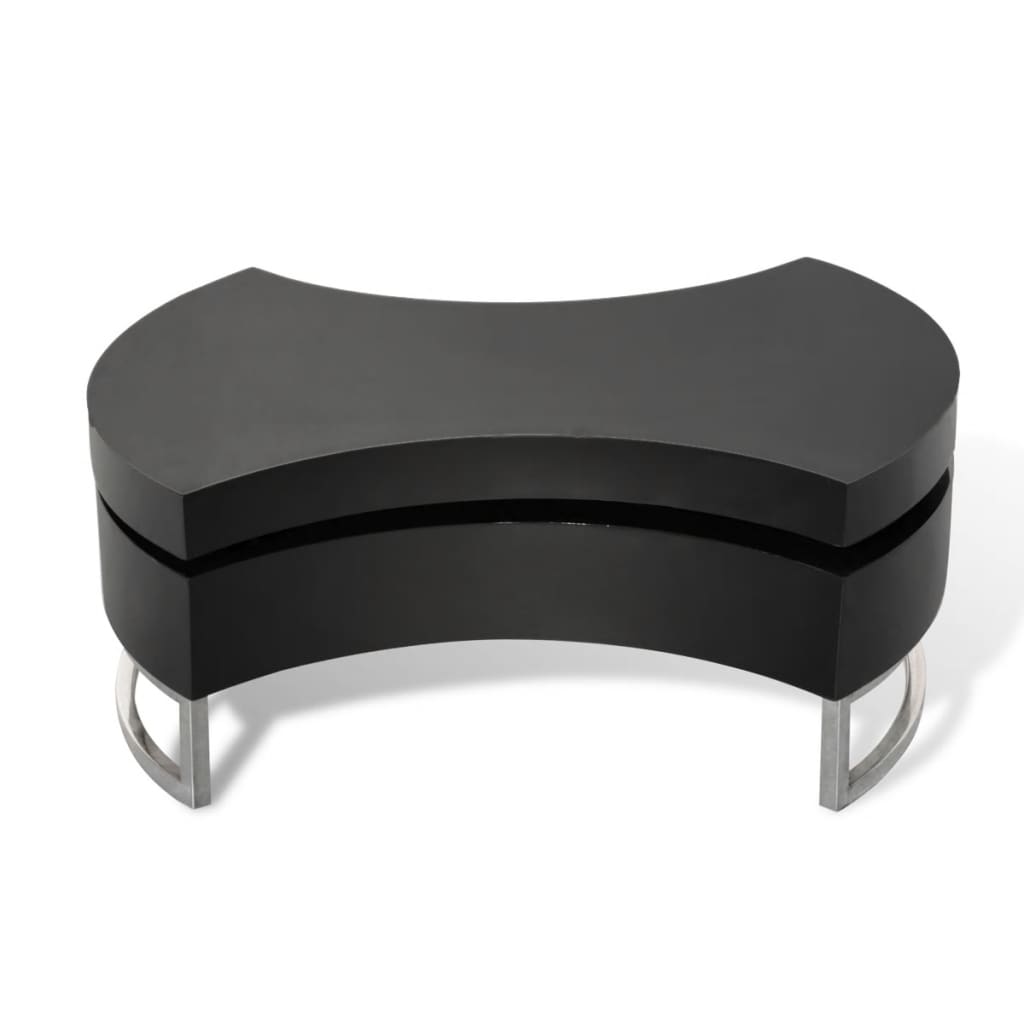 Seok High Gloss Adjustable Shape Coffee Table In Black
