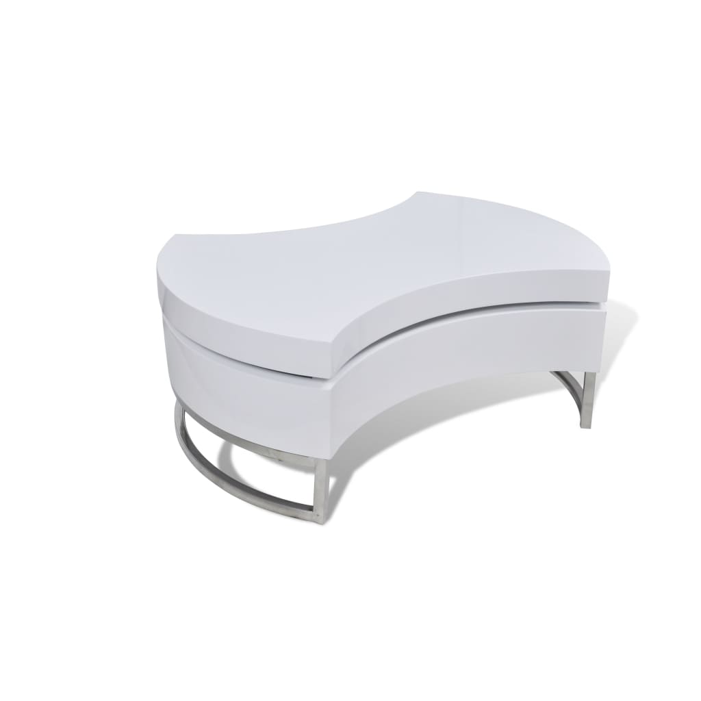 Seok High Gloss Adjustable Shape Coffee Table In White