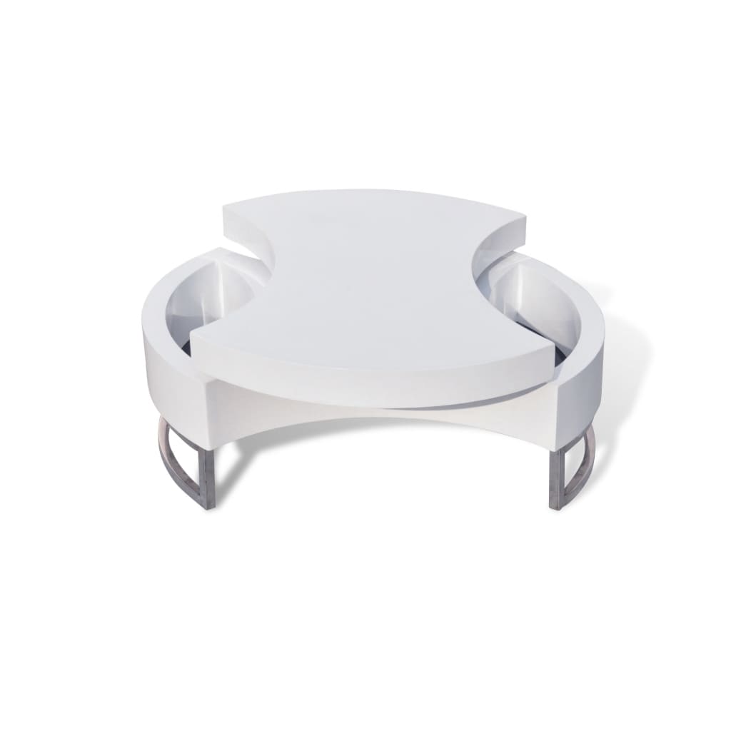 Seok High Gloss Adjustable Shape Coffee Table In White